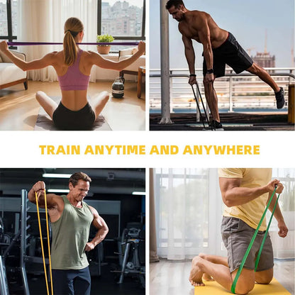 Exercise Bands，Set of 6 Resistance Bands for Working Out,Pull up Bands Set,At Home Workout Equipment,Instruction Guide and Carry Bag Included, Fitness Training Band, Home Gym Gear