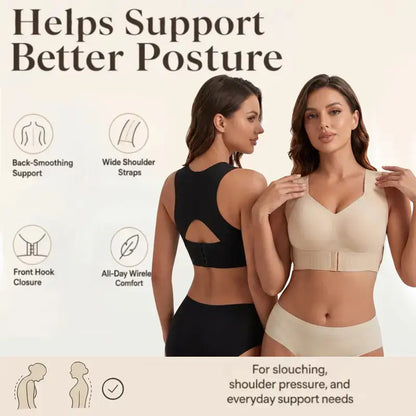 Posture Bra Wire-Free Bra, Women’S Breathable Mesh Wireless Top with Removable Pads Alternative, Activewear for Running and Gym Sessions Workout Bra, Training Bra, Push up Bra, Bras for Women Minimizer Bra, Jelly Bra,Gentle Support, Yoga Fitness